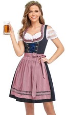 Oktoberfest Outfits Women Dirndl Dress German October Costume Festival Pink