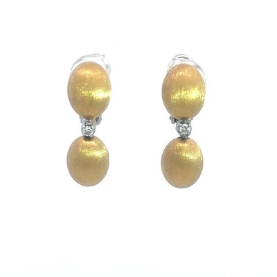 Nanis Italien Gold Ohrringe Diamant 18k gelb Post Clip Stil