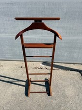 Vintage Wooden Rolling Valet Butler Suit Rack Stand - Brevettato Italy