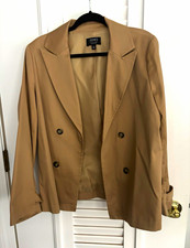 Jones New York Signature Double-Breasted Four-Button Notch Lapel Blazer L