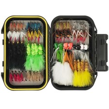64PCS Fly Fishing Flies Assortment Kit for Trout Bass, Dry/Wet Flys Fishing L...