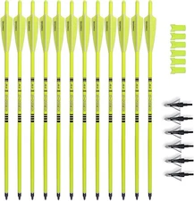 Crossbow Bolts 20inch Fluorescent Carbon Arrows Hunting Practice 12 Pack