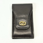 Vintage Gucci Case Black Leather Cigarette Multi Pouch 4.5