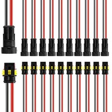12 kit 2 Pin Connector Waterproof Connector 16 AWG Male and Female Way Connector