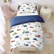 Copripiumino Dinosauro 120x150 cm per Bambini Ragazzi Copripiumino Auto Cerniera...