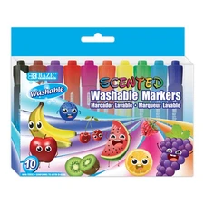 BAZIC 10 Colors Washable Scented Markers, pack of 24