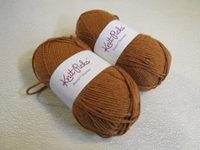 Knit Picks Brava Worsted Yarn Persimmon 2 Skeins 218 Yards Each Golden Brown