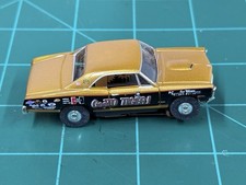Rare Aurora T-Jet 1966 Pontiac GTO Slot Car Gold GeeTO Tiger Runs Great Mint