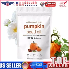 Pumpkin Seed Oil with Saw Palmetto, 3000mg Per Serving, 180 Softgels Capsules