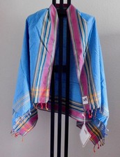 Kikoy4Kenya 100 Cotton Shawl Wrap Sarong Blue Pink Striped Handwoven Made Kenya