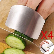 4PCS Stainless Steel Finger Guards for Kitchen, Anti-Cut Slicing Protectors Tool