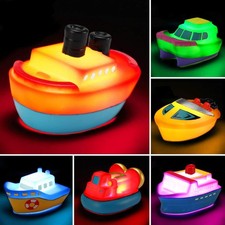 Bath Toys, 6 Packs Light up Boat Floating Rubber Set, Flashing Color...