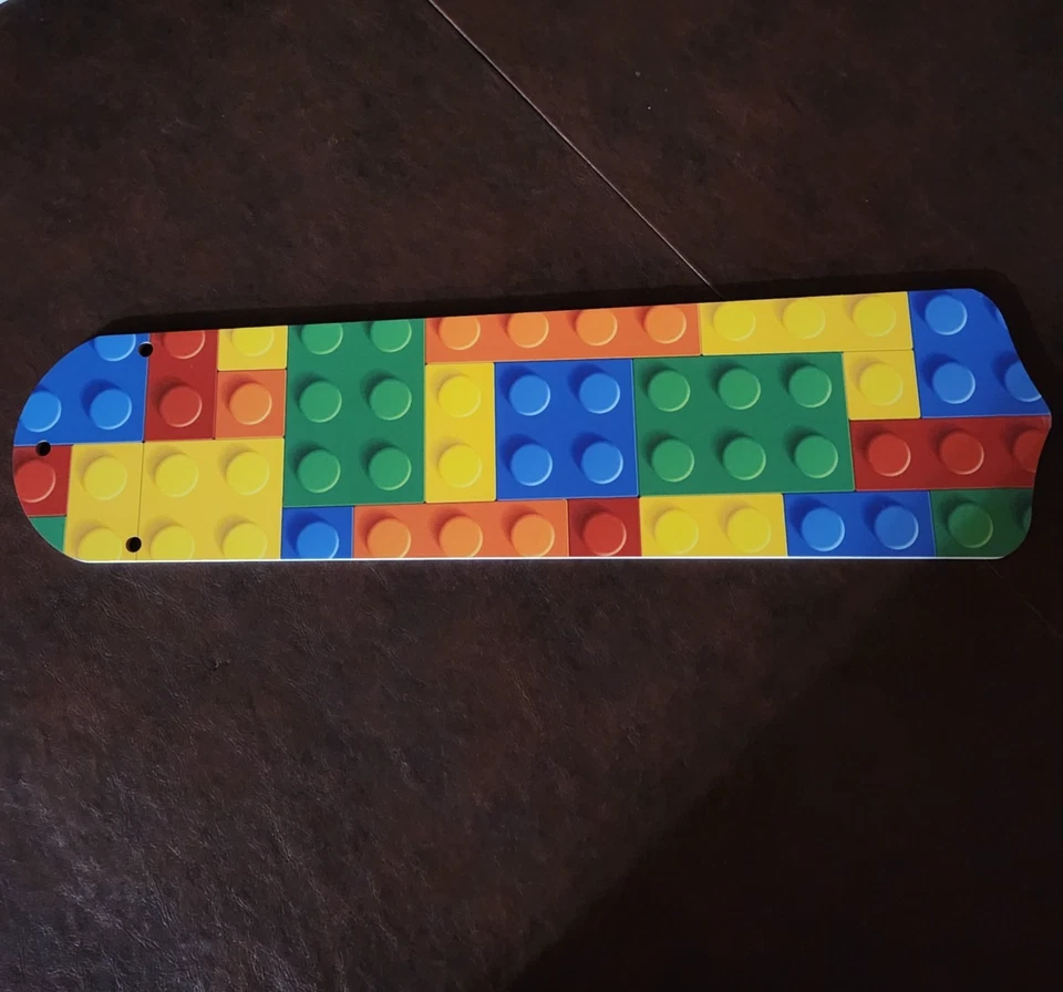 NEW Custom Lego-Inspired 5 Universal Ceiling Fan Replacement Blades Brick Print - Image 2 of 4