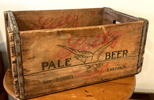 ANCIENNE CAISSE / BOÎTE EN BOIS DE BIÈRE PÂLE LEITZ HARRY J OSTERSTOCK EASTON PA. (EY)