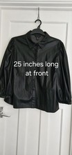 New Look Faux Leather Shirt Press Stud Fastening Puff Sleeves Size 18 Ex Cond