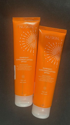 2 Nu Skin Nuskin Sunright SPF 50 Face & Body Sunscreen Sunblock 100mL 3.4 Fl Oz