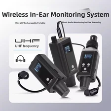 Rechargeable UHF Wireless In Ear Monitor System 16 Channels For Performance
