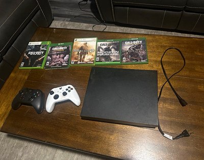 Microsoft Xbox One X Console Bundle w/ 2 Controllers,Power Cord + Call of Duty