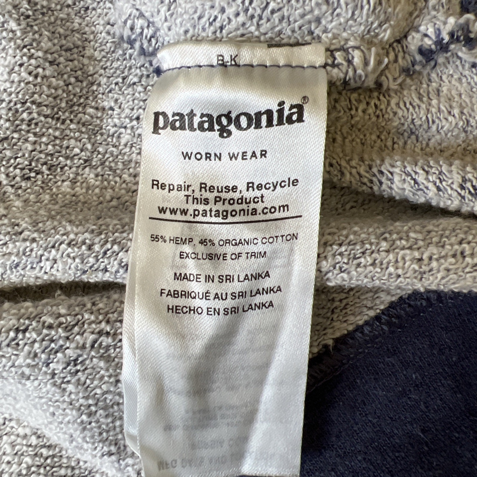 Patagonia Size L Blue Sweatshirt Hemp Organic Cotton thumbnail 9
