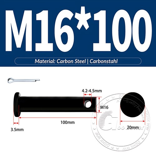 Pasador de horquilla negro pasador de bisagra pasador de retención pasador de aparejo métrico de acero al carbono M4-M30 - Imagen 135 de 201