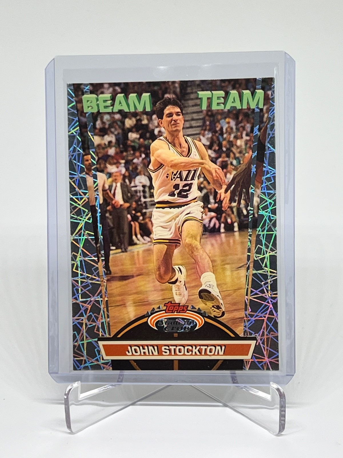 1992-93 Topps Stadium Club Beam Team #11 John Stockton Utah Jazz