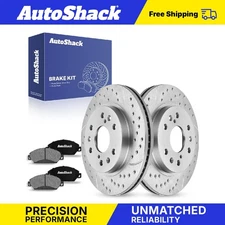 Front Drilled Slotted Brake Rotors Ceramic Pads for Chevy Silverado 1500