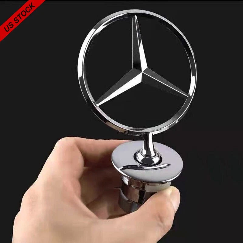 Fit For Mercedes/Benz C E S AMG Front Hood Ornament Mounted Star Sliver Emblem Foto 2 de 4