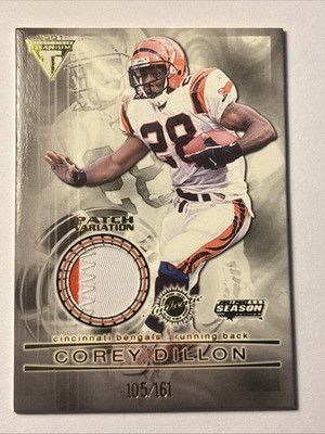 2001 Private Stock Titanium Patch Variation Corey Dillon 2 Color Patch 105/161!!