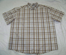 Men's Ariat Pro Series Short Sleeve Shirt - XXL - Brown Plaid