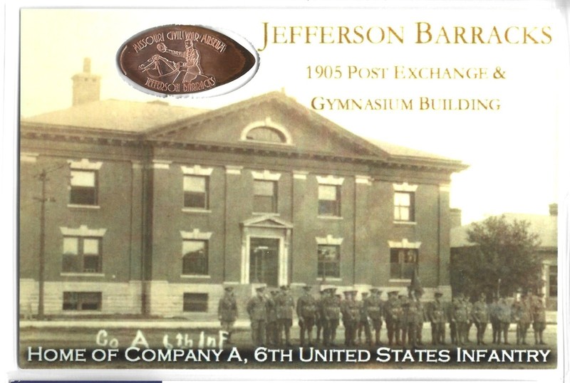 Laminated Card featuring Elongated Penny JEFFERSON BARRACKS POST EXCHANGE & GYM
