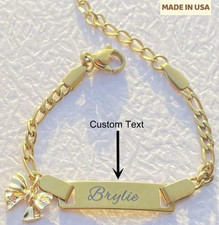 Custom Bowknot Name Bracelet Personalized Stainless Steel Jewelry for Girls