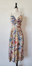 New Anthro Midi Dress Size Small Yellow Floral Coquette Brunch Boho Wedding