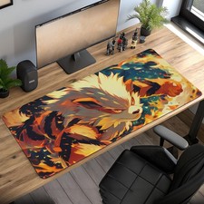 Tappetino Mouse Pad Arcano Fiamma Fuoco Pokemon Gaming Scrivania Regalo per Fan