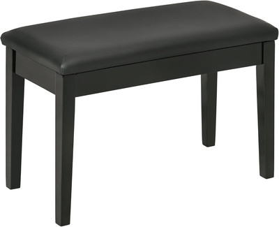 Klassischer Klavierbank Hocker, PU Leder gepolsterter Keyboardhocker mit Gummi Holz Bein