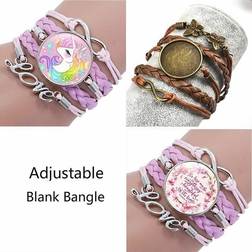 5pcs Bangle Blank Base Setting 25mm Glass Cabochon Bezel Trays Jewelry Making Fi - Picture 5 of 14