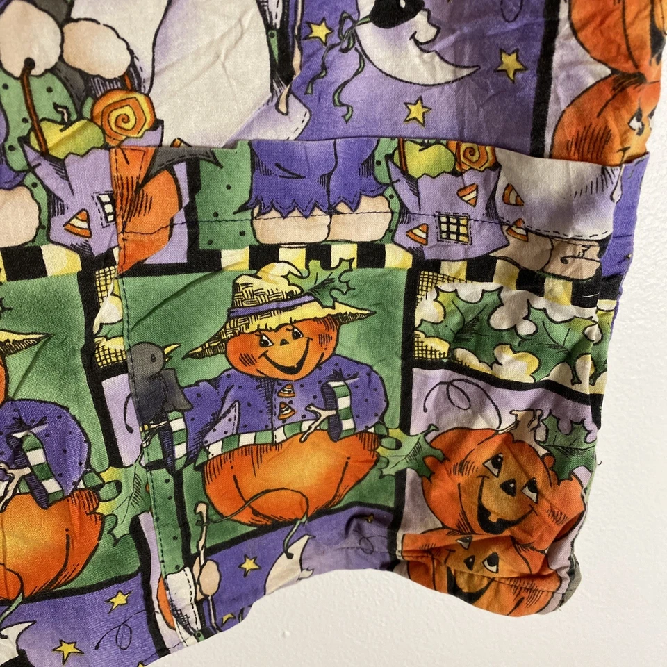 Peaches Scrub Top Medical Uniform Halloween Cats Large - Image 2 of 4