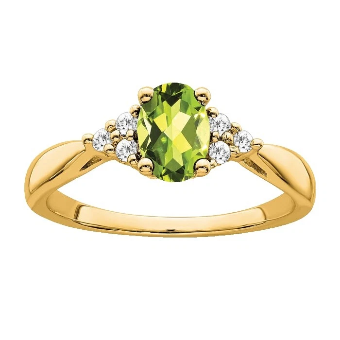 Peridot Yellow Gold Plated Band Fashion Rings
