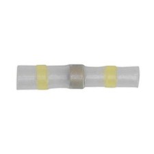 Image of Sealey Heat Shrink Butt Connector Solder Terminal 12-10 AWG Yellow Pack of 25