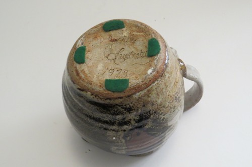 Vintage Pottery Art Pitcher Hand Made Signed Glazed Clay Art 1978 - Picture 6 of 7