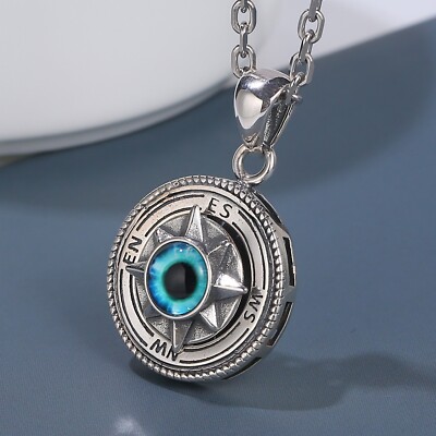 B34 Anhänger Kompass drehbar Sterling Silber 925