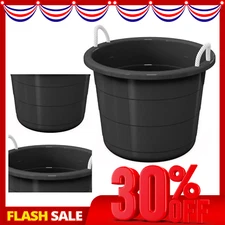Life Story 17-Gal Plastic Storage Tub w/ Rope Handles Black Multi-Purpose Bin