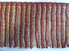 6 yards BULLION FRINGE  9" - WINE RED/GOLD - Upholstery C hair Sofa Fabric Trim 