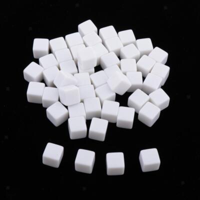 50X Dice D6 Polyhedral Dice White Polyhedral Opaque Play DIY Games
