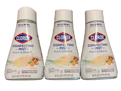 3 Clorox Disinfecting Mist Multi-Surface Refill Lemongrass Mandarin 16oz New