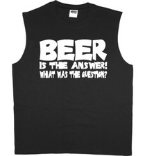 Mens Sleeveless T-shirt Muscle Tee Funny Beer Gift Shirt Tank Top