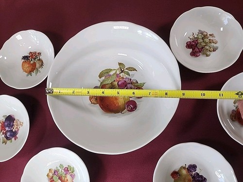 Wunsiedel Bavaria set 7 pezzi ciotola frutta dessert design frutta usato in ottime condizioni - Foto 9 di 12