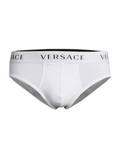 Versace Logo LOW RISE SLIP BRIEF Sz 6 Large White,Authentic,New