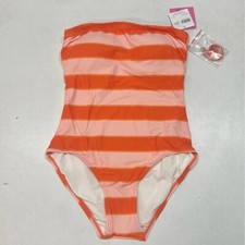 Costume da bagno Kate Spade taglia S pezzo unico righe arancioni e pesca