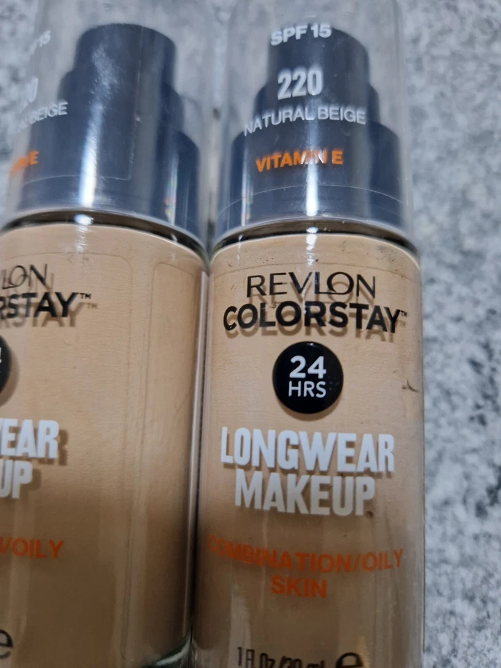 2 x NATURAL BEIGE REVLON COLORSTAY FOUNDATION 24Hrs 30ml - Image 2 of 4