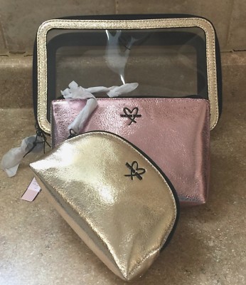 Cosmetic Pouch Victoria Secret In Bag 3-Piece Makeup Bag Stripe